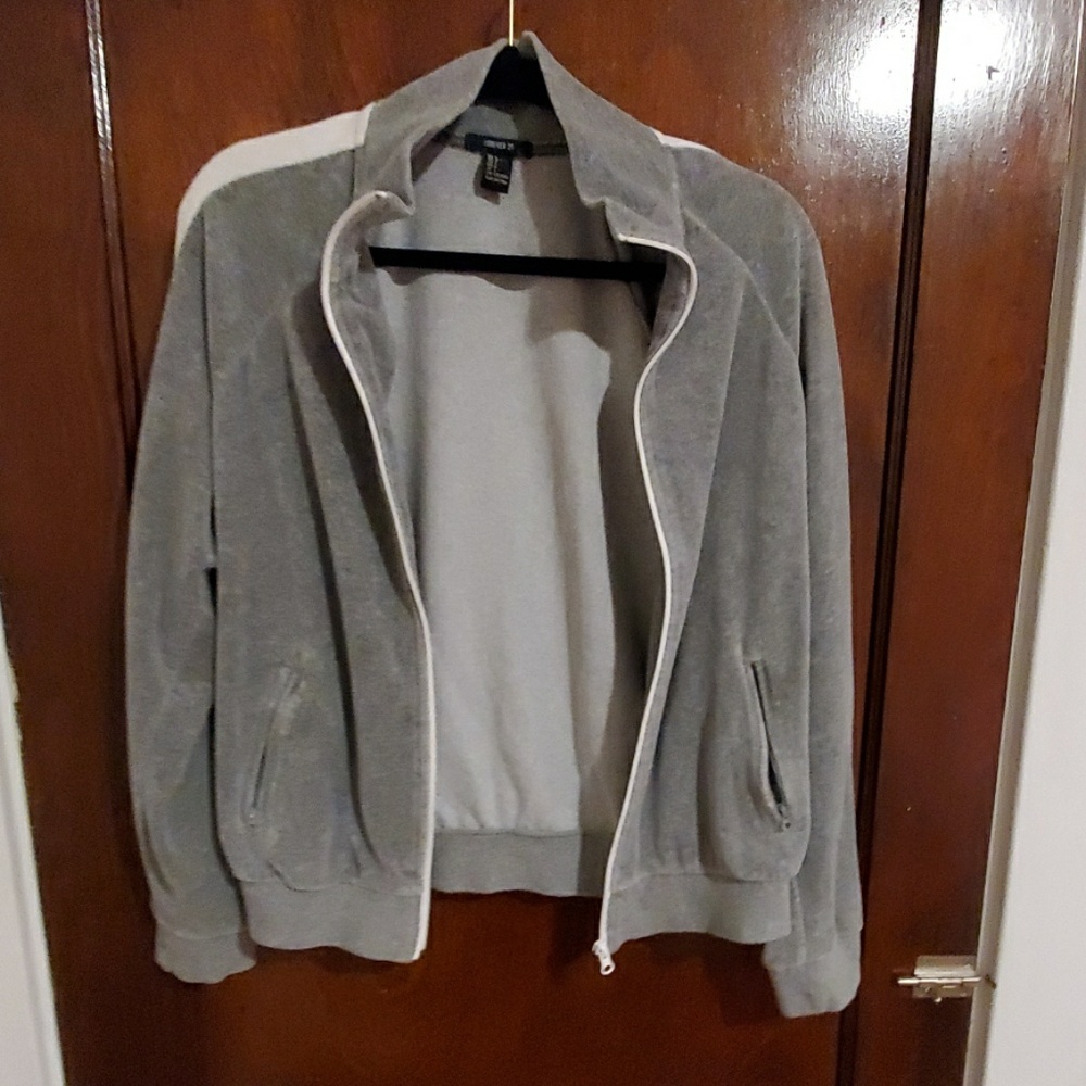 Forever 21 Gray with White Striped Jacket